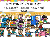 Kids Daily Routine Clip Art