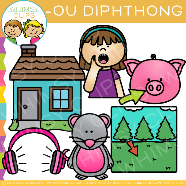 OU Words Diphthong Clip Art