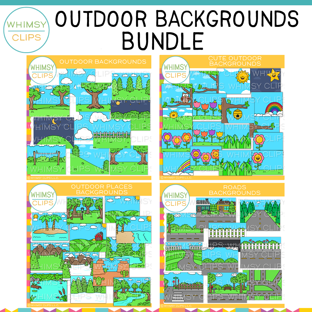 Whimsy Clips Background Outdoor Backgrounds Bundle, Images & Illustrations | Whimsy Clips