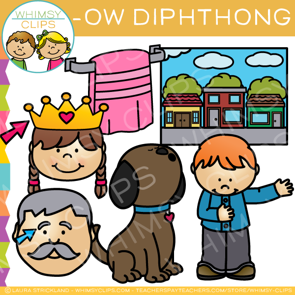 OW Words Diphthong Clip Art