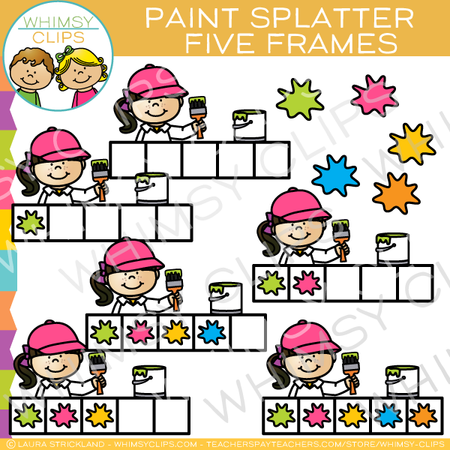 Paint Splatter Five Frames Clip Art