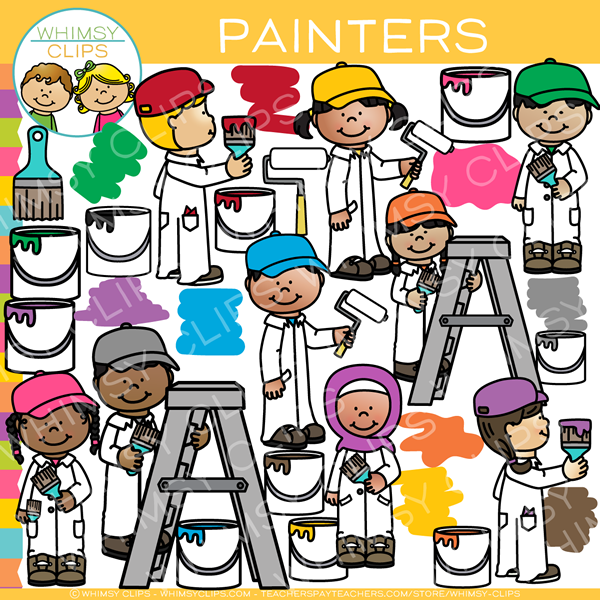 Kids Painters Clip Art
