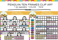Penguin Ten Frames Clip Art