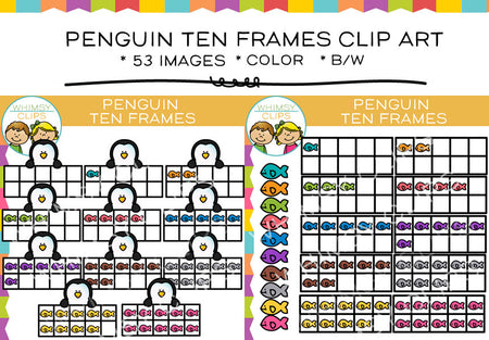 Penguin Ten Frames Clip Art