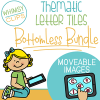 Thematic Letter Tiles Clip Art- BOTTOMLESS BUNDLE - Moveable Clip Art