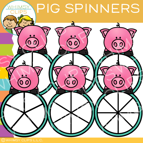 Pig Spinners Clip Art