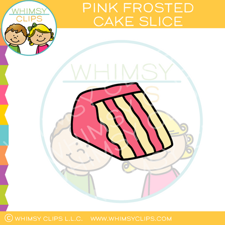Pink Frosted Cake Slice Clip Art