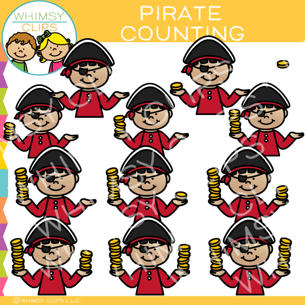 Pirate Counting Clip Art