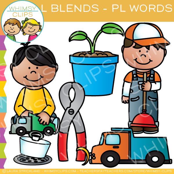 L Blends Clip Art - PL Words