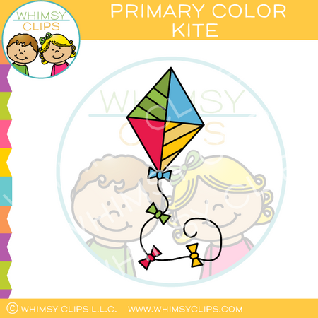Primary Color Kite Clip Art