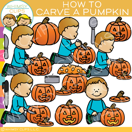 How to Carve a Pumpkin Clip Art