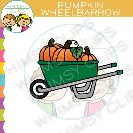 Pumpkins In Wheelbarrow Clip Art