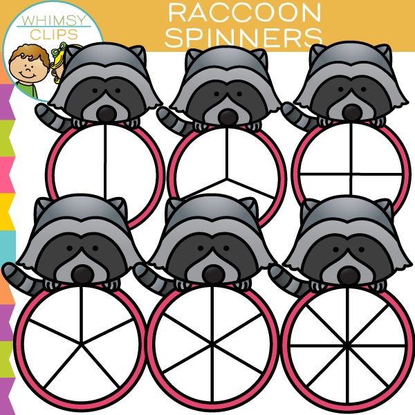 Raccoon Spinners Clip Art