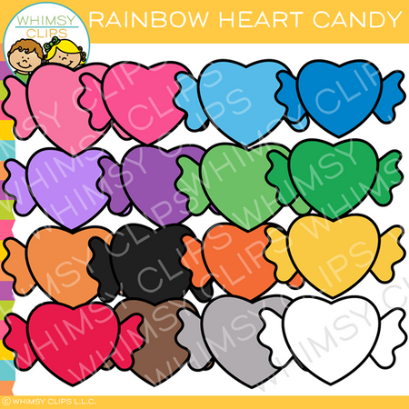 Rainbow Valentine Heart Candy Clip Art