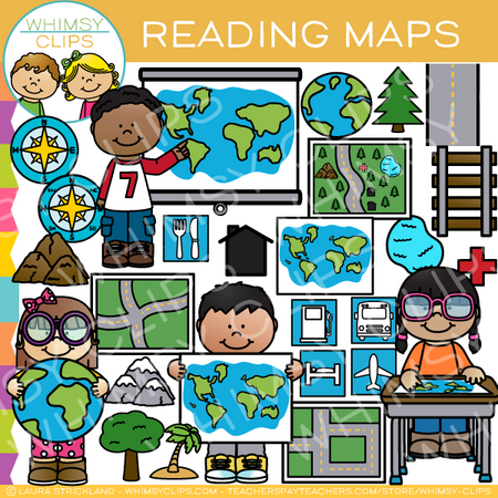 Reading Map Skills Clip Art