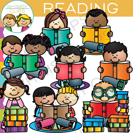 Kids Reading Clip Art