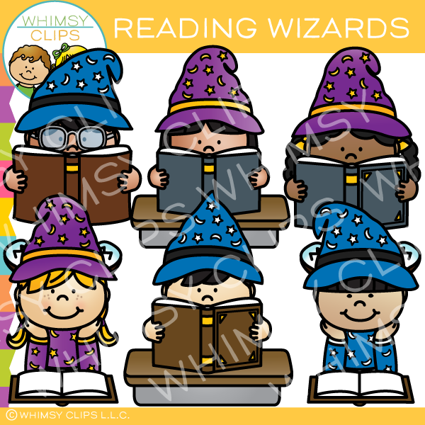 Reading Wizards Clip Art