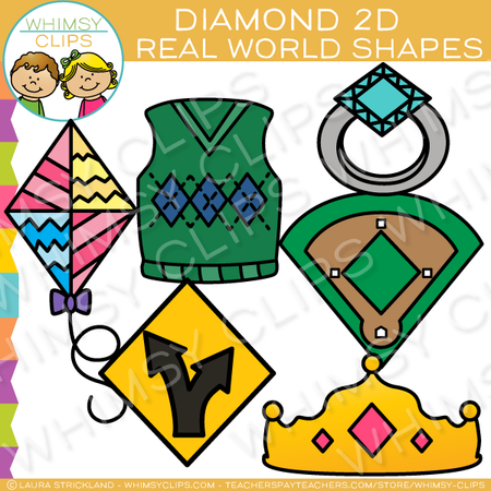 Diamond 2D Shapes Real Life Objects Clip Art