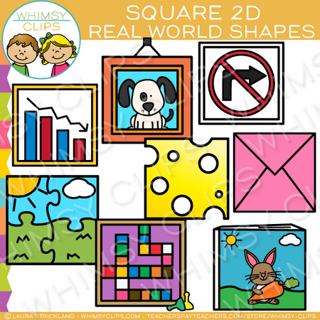 Square 2D Real Life Objects Clip Art
