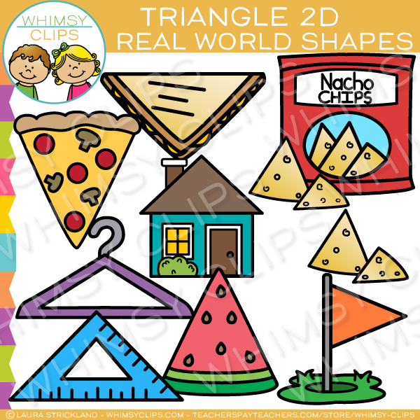 Triangle Shaped Objects Shapes Objects Set For Kids. Basic