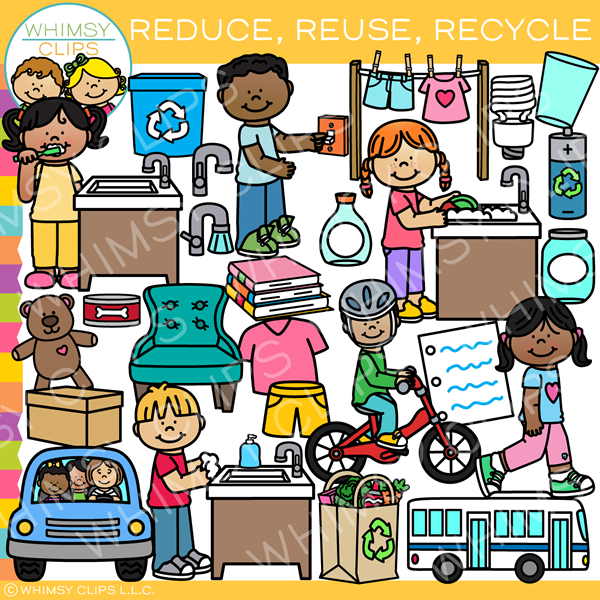 Reduce Reuse Recycle Cartoon