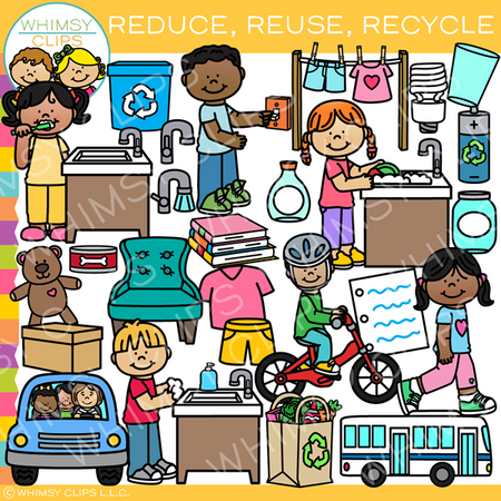 Reduce, Reuse, Recycle Clip Art