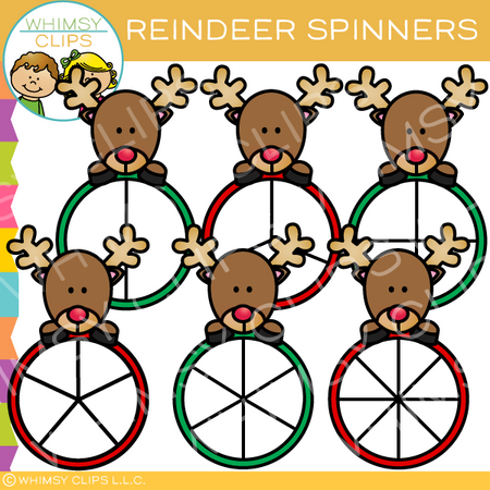 Reindeer Spinners Clip Art