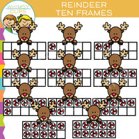 Reindeer Ten Frames Clip Art