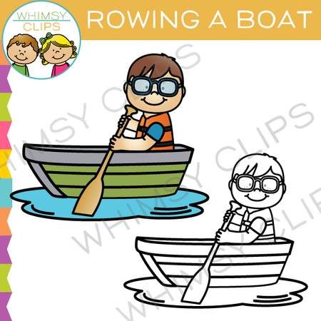 Rowing a Boat Clip Art