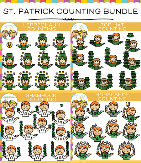 Saint Patrick's Day Counting Clip Art Bundle