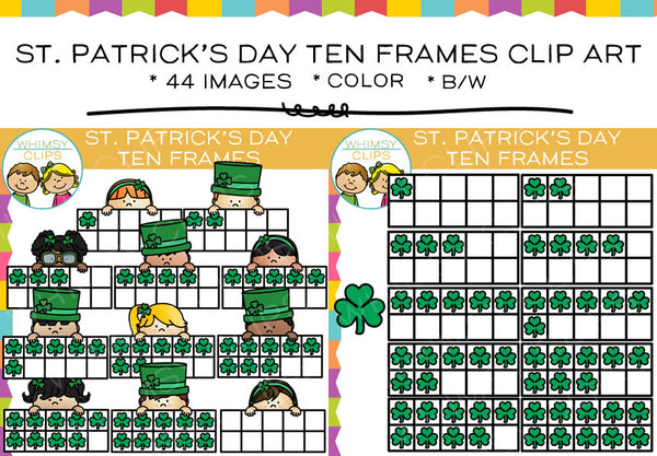 Saint Patrick's Day Ten Frames Clip Art