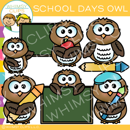 School Days Owl Clip Art