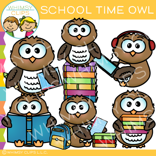 School Time Owl Clip Art