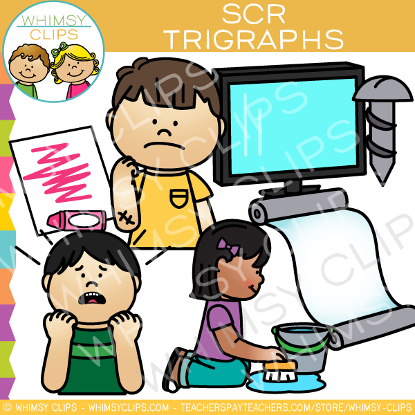 SCR Words Beginning Trigraphs Clip Art