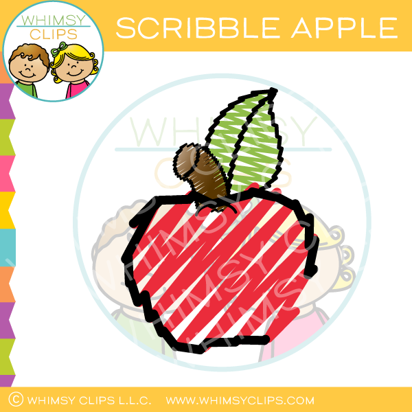 Scribble Apple Clip Art