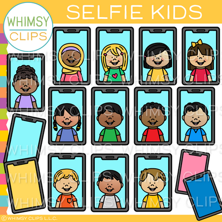 Selfie Kids Clip Art