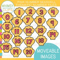 Pink Number Shell Tile Clip Art