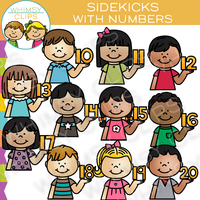Sidekicks with Numbers Clip Art