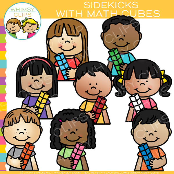 Sidekicks with Math Cubes Clip Art