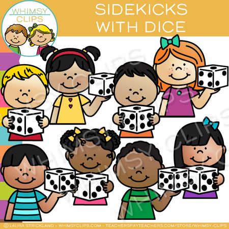 Sidekicks with Dice Clip Art