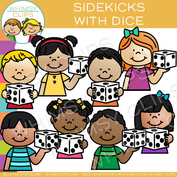 Sidekicks with Dice Clip Art