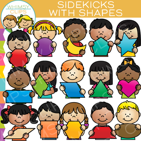 Sidekicks with 2D Shapes Clip Art