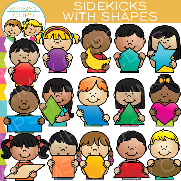 Sidekicks with 2D Shapes Clip Art