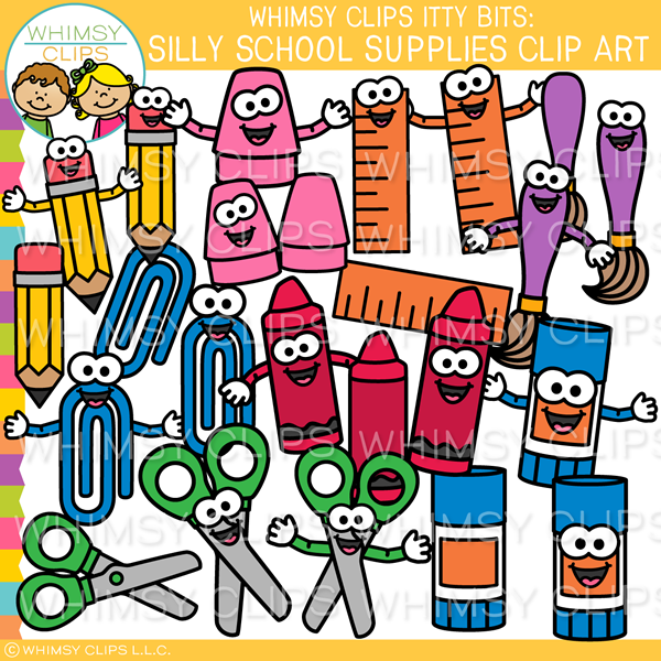 Silly School Supplies Clip Art