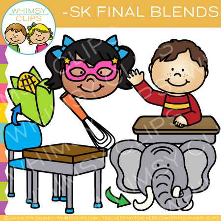 Ending Blends Clip Art - Sk Words