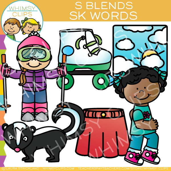 S Blends Clip Art - Sk Words