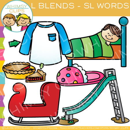 L Blends Clip Art - SL Words