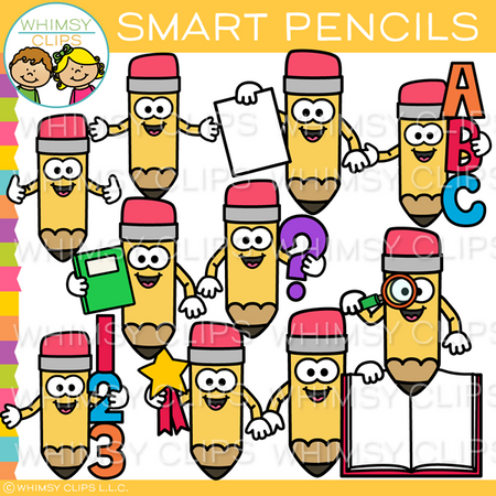 Smart School Pencils Clip Art