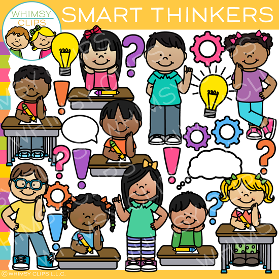 Smart Kids Thinking Clip Art