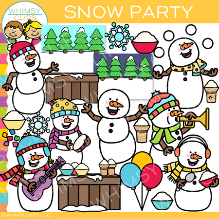 Snow Party Clip Art